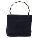 Salvatore Ferragamo Vala Hand Bag Canvas Black Gold Auth 138464-13