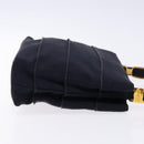 Salvatore Ferragamo Vala Hand Bag Canvas Black Gold Auth 138464-3