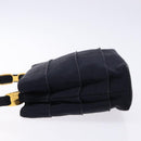 Salvatore Ferragamo Vala Hand Bag Canvas Black Gold Auth 138464-4