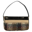 BURBERRY Nova Check Shoulder Bag Wool Brown Gold Auth 138465-1