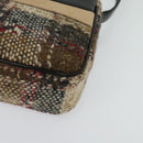 BURBERRY Nova Check Shoulder Bag Wool Brown Gold Auth 138465-14