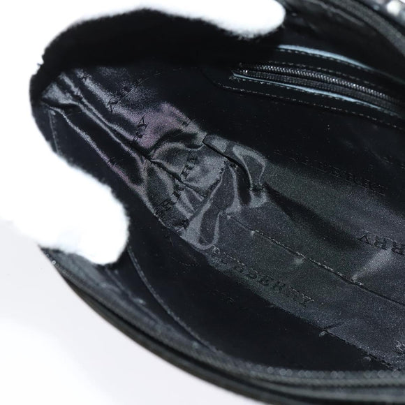 BURBERRY Nova Check Shoulder Bag Wool Brown Gold Auth 138465