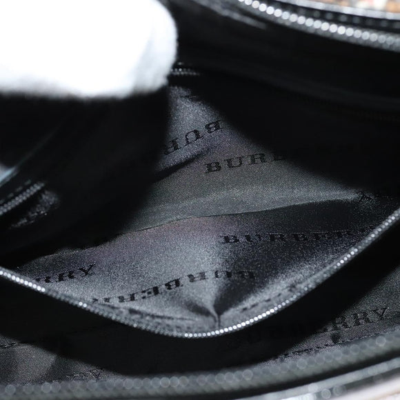 BURBERRY Nova Check Shoulder Bag Wool Brown Gold Auth 138465