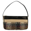 BURBERRY Nova Check Shoulder Bag Wool Brown Gold Auth 138465-13