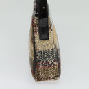 BURBERRY Nova Check Shoulder Bag Wool Brown Gold Auth 138465-3