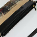 BURBERRY Nova Check Shoulder Bag Wool Brown Gold Auth 138465-6