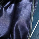 FENDI Zucchino Canvas Mamma Baguette Shoulder Bag Navy Silver Auth 138467-12