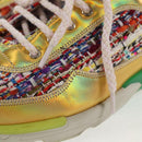 CHANEL Sneakers Tweed Multicolor CC Auth 138473M-16