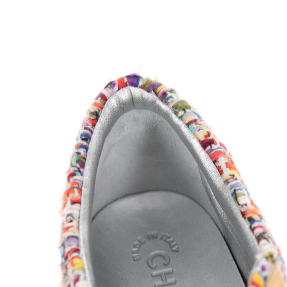 CHANEL Sneakers Tweed Multicolor CC Auth 138473M