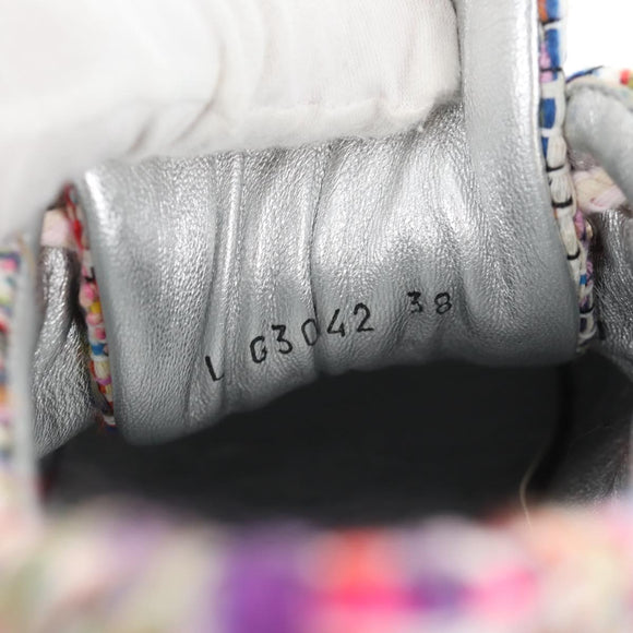 CHANEL Sneakers Tweed Multicolor CC Auth 138473M