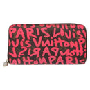 LOUIS VUITTON Monogram Graffiti Zippy Long Wallet Pink M93710 LV Auth 138475-2