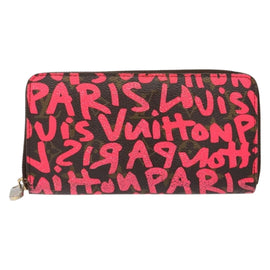LOUIS VUITTON Monogram Graffiti Zippy Long Wallet Pink M93710 LV Auth 138475 - 0