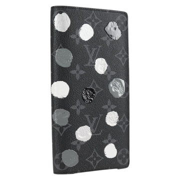 LOUIS VUITTON Monogram Eclipse (LV x YK) Portefeuille Plaza M81932 Auth 138477M