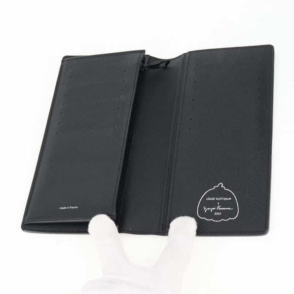 LOUIS VUITTON Monogram Eclipse (LV x YK) Portefeuille Plaza M81932 Auth 138477M