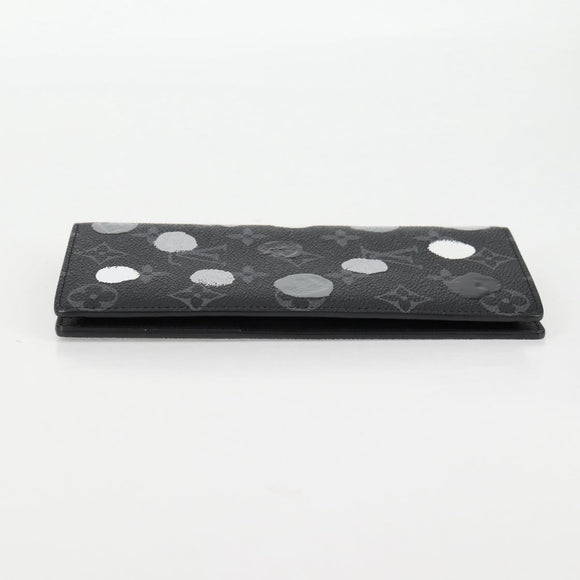 LOUIS VUITTON Monogram Eclipse (LV x YK) Portefeuille Plaza M81932 Auth 138477M