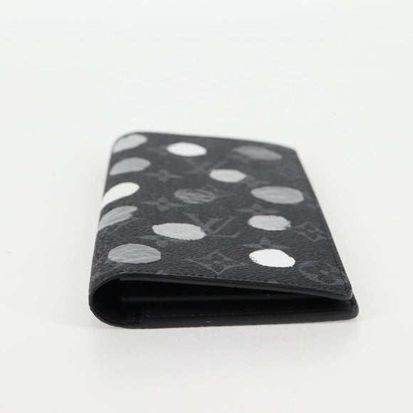 LOUIS VUITTON Monogram Eclipse (LV x YK) Portefeuille Plaza M81932 Auth 138477M
