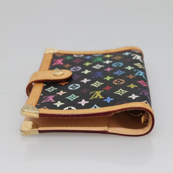 LOUIS VUITTON Multicolor Agenda PM Day Planner Cover Black R20895 Auth 138483