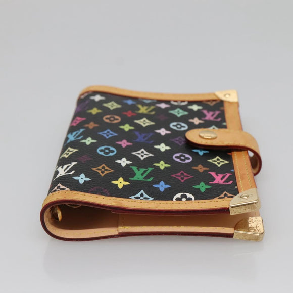 LOUIS VUITTON Multicolor Agenda PM Day Planner Cover Black R20895 Auth 138483