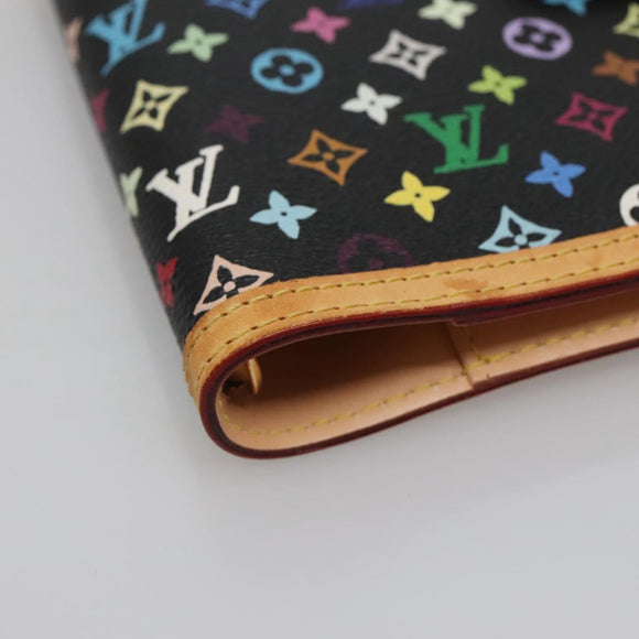 LOUIS VUITTON Multicolor Agenda PM Day Planner Cover Black R20895 Auth 138483