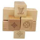LOUIS VUITTON Puteki Wooden Puzzle Building Blocks Wood Beige LV Auth 138490-3
