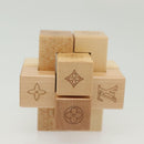 LOUIS VUITTON Puteki Wooden Puzzle Building Blocks Wood Beige LV Auth 138490-4