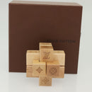 LOUIS VUITTON Puteki Wooden Puzzle Building Blocks Wood Beige LV Auth 138490-9