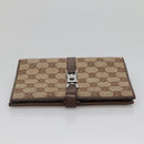 GUCCI GG Canvas Jackie Day Planner Cover Beige Silver 29961 Auth 138492-3
