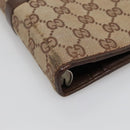 GUCCI GG Canvas Jackie Day Planner Cover Beige Silver 29961 Auth 138492-15