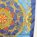 HERMES Carre 90 Scarf ""Plumes et Grelots"" Silk Blue Auth 138497-7