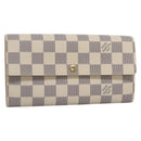 LOUIS VUITTON Damier Azur Portefeuille Sarah Long Wallet N61735 LV Auth 138500-1