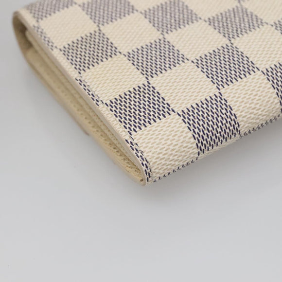 LOUIS VUITTON Damier Azur Portefeuille Sarah Long Wallet N61735 LV Auth 138500