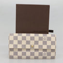 LOUIS VUITTON Damier Azur Portefeuille Sarah Long Wallet N61735 LV Auth 138500-12