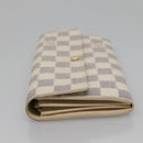 LOUIS VUITTON Damier Azur Portefeuille Sarah Long Wallet N61735 LV Auth 138500-4