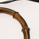 GUCCI Bamboo Shoulder Bag Suede 2way Black Gold 01 1705 1577 Auth 138502-10