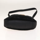GUCCI Bamboo Shoulder Bag Suede 2way Black Gold 01 1705 1577 Auth 138502-11