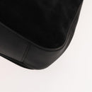 GUCCI Bamboo Shoulder Bag Suede 2way Black Gold 01 1705 1577 Auth 138502-12
