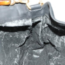 GUCCI Bamboo Shoulder Bag Suede 2way Black Gold 01 1705 1577 Auth 138502-18