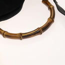 GUCCI Bamboo Shoulder Bag Suede 2way Black Gold 01 1705 1577 Auth 138502-9