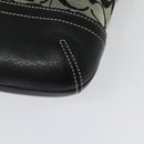 Coach Signature Shoulder Bag Canvas Leather Gray Silver Auth 138505-18