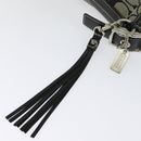 Coach Signature Shoulder Bag Canvas Leather Gray Silver Auth 138505-9