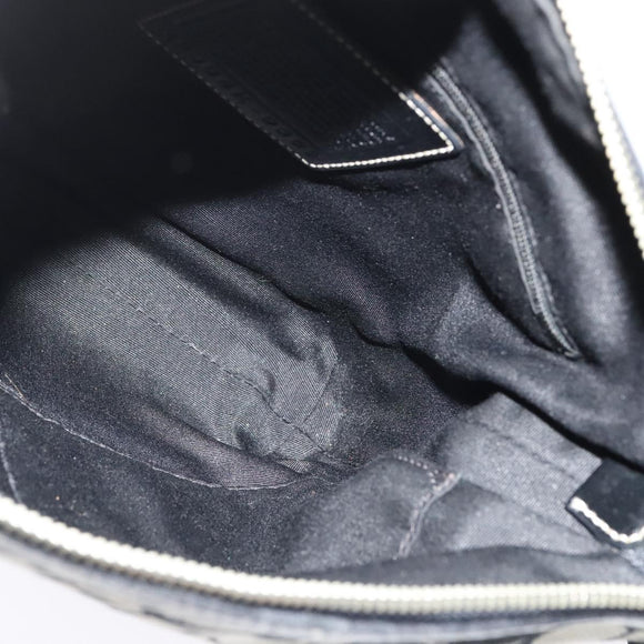 Coach Signature Shoulder Bag Canvas Leather Gray Silver Auth 138505