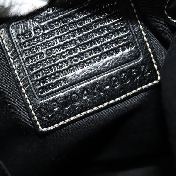 Coach Signature Shoulder Bag Canvas Leather Gray Silver Auth 138505