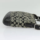 Coach Signature Shoulder Bag Canvas Leather Gray Silver Auth 138505-4