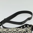 Coach Signature Shoulder Bag Canvas Leather Gray Silver Auth 138505-14