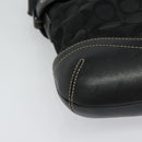 Coach Signature Shoulder Bag Canvas Black Silver Auth 138506-14