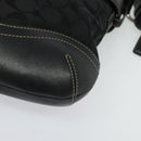 Coach Signature Shoulder Bag Canvas Black Silver Auth 138506-15