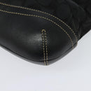 Coach Signature Shoulder Bag Canvas Black Silver Auth 138506-9