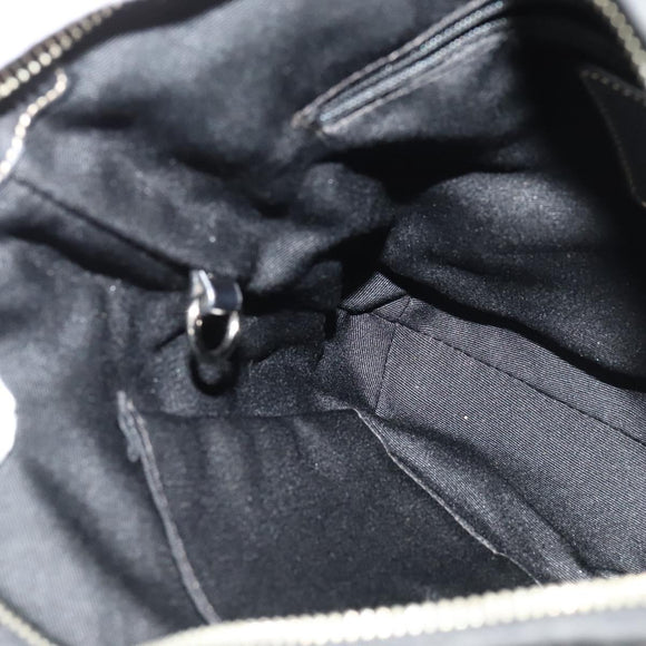 Coach Signature Shoulder Bag Canvas Black Silver Auth 138506