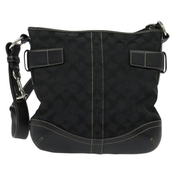 Coach Signature Shoulder Bag Canvas Black Silver Auth 138506 - 0