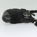 Coach Signature Shoulder Bag Canvas Black Silver Auth 138506-4